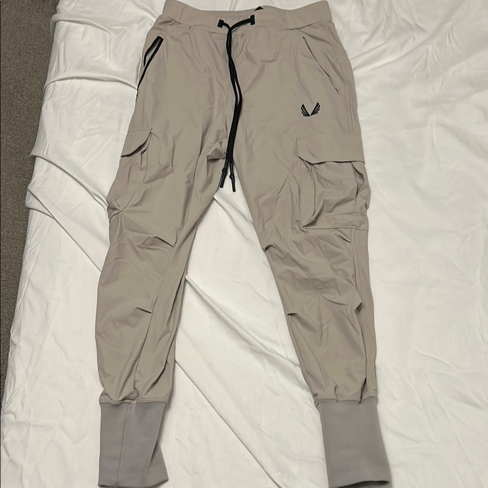 Men's Beige Cargo Jogger Pants
